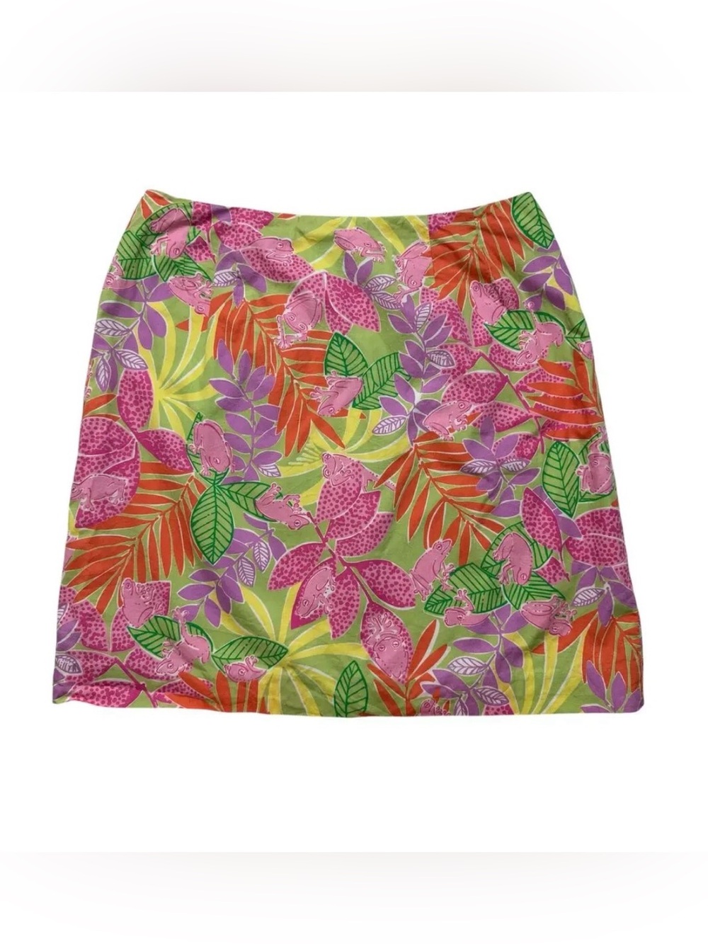 Lilly Pulitzer pink tree frog skirt. White label. Vintage. Excellent condition